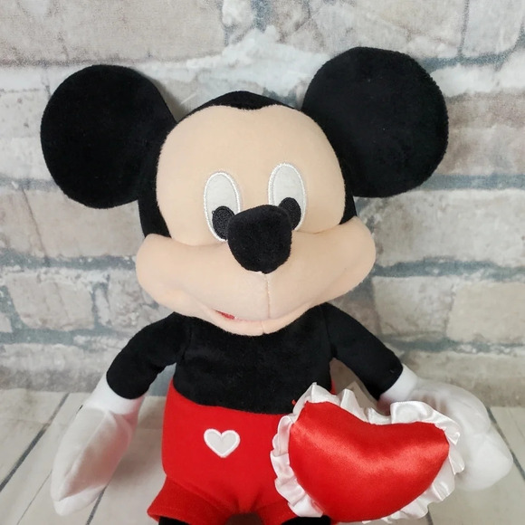 Disney Mickey Mouse Plush Valentine Heart 13" Tall - Picture 3 of 9